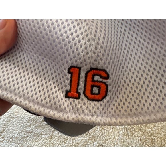 CCM Hockey Mesh Back Cap Embroidered Logo & Number 16 Gray/White Adjustable Hat - Picture 8 of 9